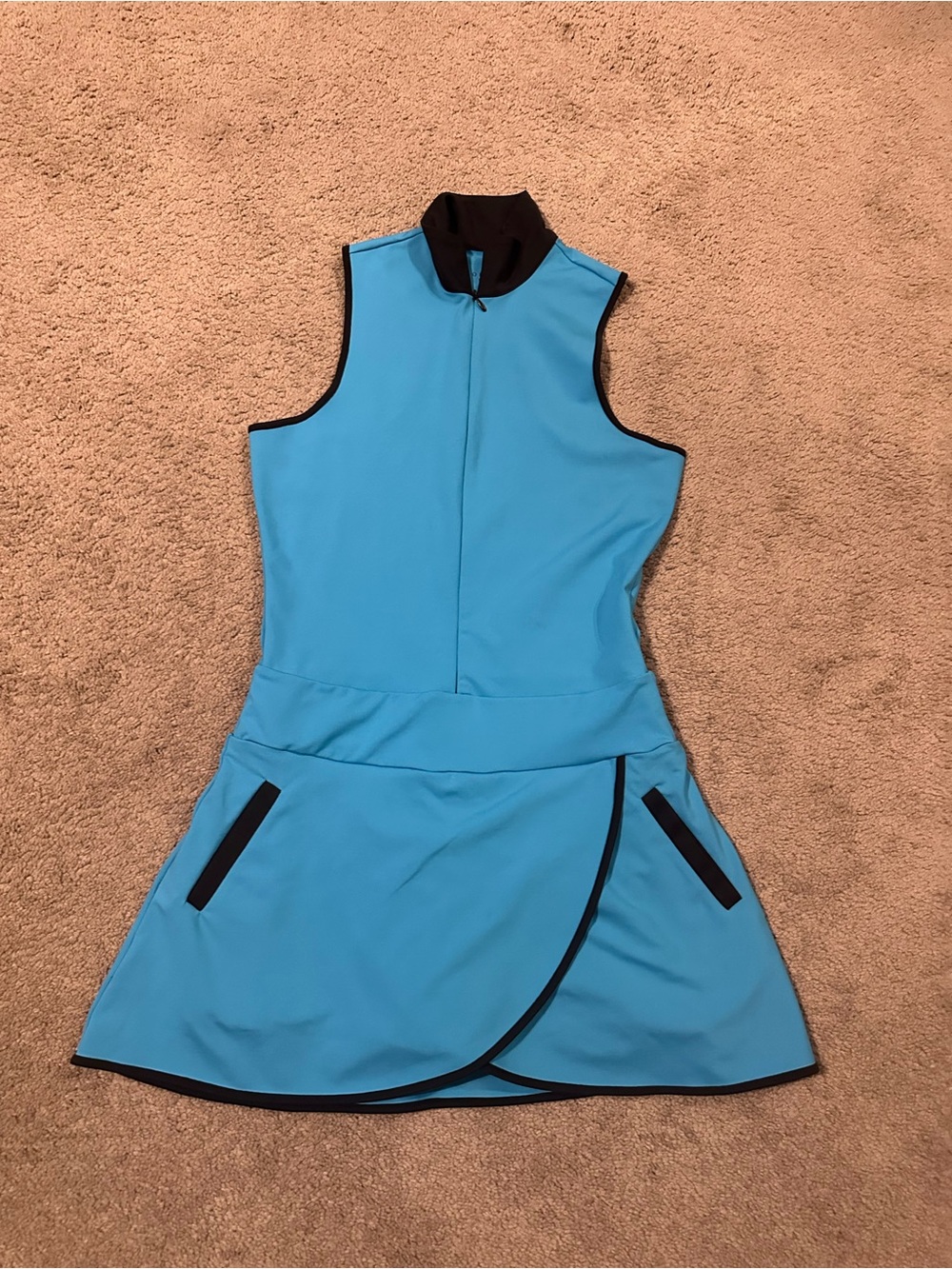 Olaya Sport Womens M Tennis Dress Mock Neck Racerback Built-in Shorts
